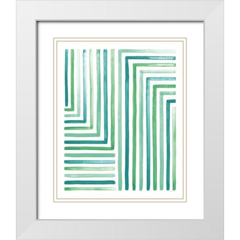 Sea Glass Sunset III White Modern Wood Framed Art Print with Double Matting by Marshall, Laura