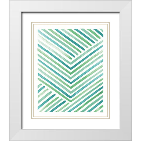 Sea Glass Sunset IV White Modern Wood Framed Art Print with Double Matting by Marshall, Laura
