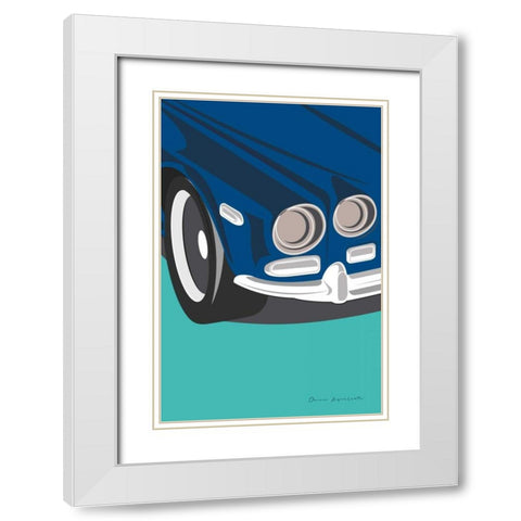 Vintage Car I White Modern Wood Framed Art Print with Double Matting by Escalante, Omar