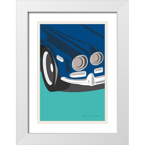 Vintage Car I White Modern Wood Framed Art Print with Double Matting by Escalante, Omar