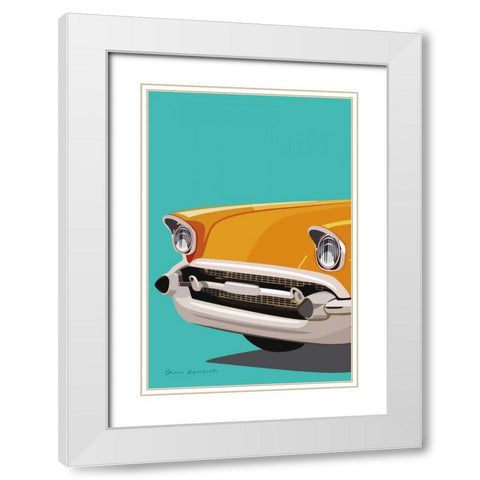Vintage Car II White Modern Wood Framed Art Print with Double Matting by Escalante, Omar