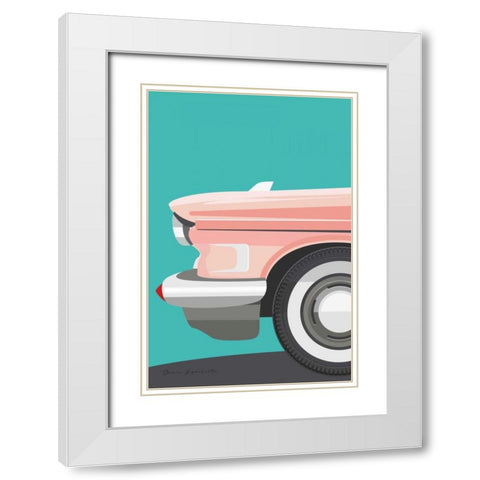 Vintage Car III White Modern Wood Framed Art Print with Double Matting by Escalante, Omar