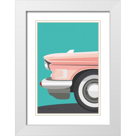 Vintage Car III White Modern Wood Framed Art Print with Double Matting by Escalante, Omar