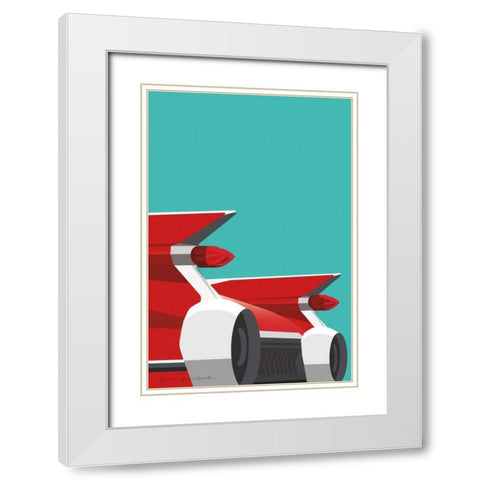Vintage Car IV White Modern Wood Framed Art Print with Double Matting by Escalante, Omar