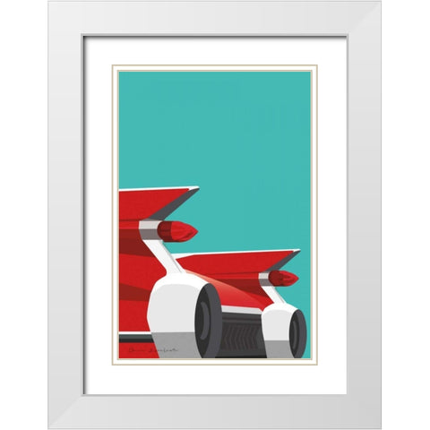 Vintage Car IV White Modern Wood Framed Art Print with Double Matting by Escalante, Omar