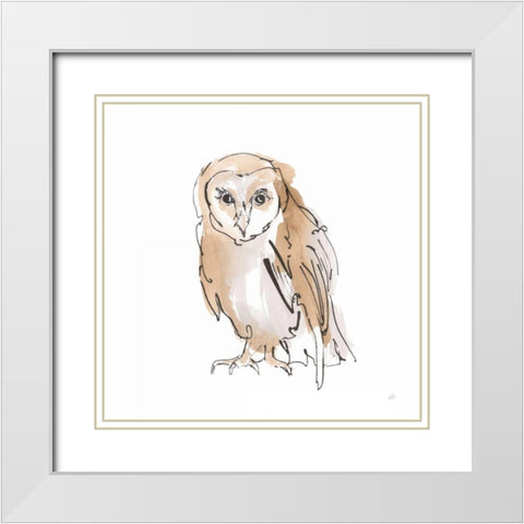 Barn Owl VII White Modern Wood Framed Art Print with Double Matting by Paschke, Chris