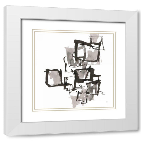 Boxed In I White Modern Wood Framed Art Print with Double Matting by Paschke, Chris