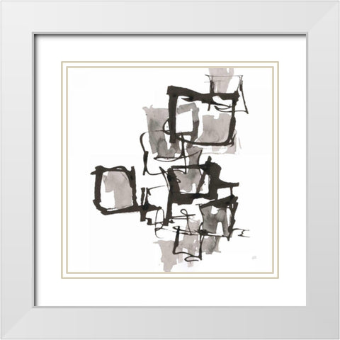 Boxed In I White Modern Wood Framed Art Print with Double Matting by Paschke, Chris
