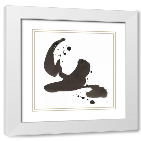 Ink Drops I White Modern Wood Framed Art Print with Double Matting by Paschke, Chris