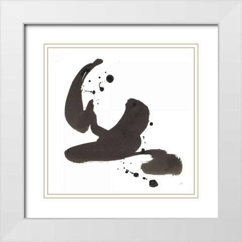 Ink Drops I White Modern Wood Framed Art Print with Double Matting by Paschke, Chris