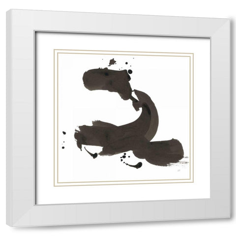 Ink Drops II White Modern Wood Framed Art Print with Double Matting by Paschke, Chris
