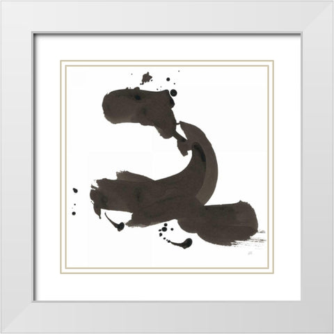 Ink Drops II White Modern Wood Framed Art Print with Double Matting by Paschke, Chris