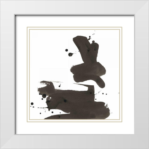 Ink Drops III White Modern Wood Framed Art Print with Double Matting by Paschke, Chris