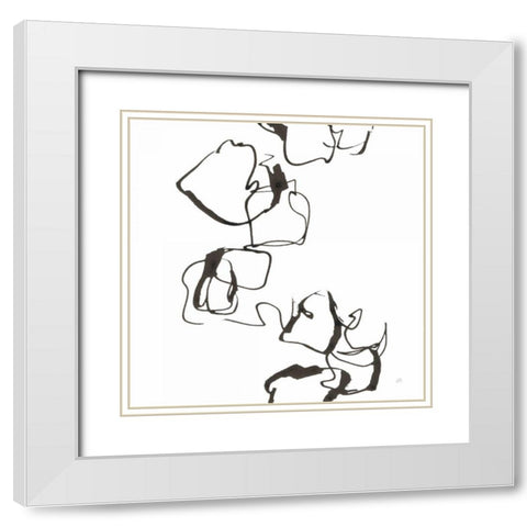 Stoned II White Modern Wood Framed Art Print with Double Matting by Paschke, Chris