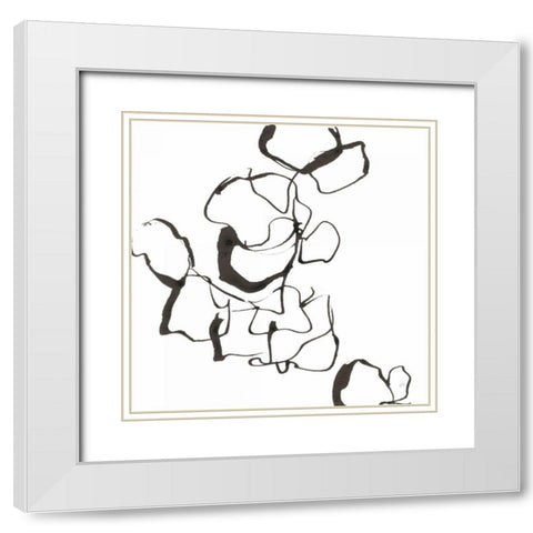 Stoned III White Modern Wood Framed Art Print with Double Matting by Paschke, Chris