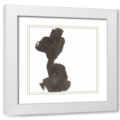 Swash I White Modern Wood Framed Art Print with Double Matting by Paschke, Chris