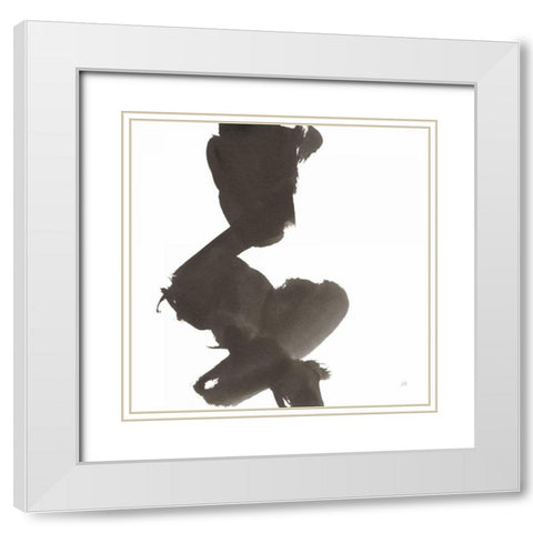 Swash II White Modern Wood Framed Art Print with Double Matting by Paschke, Chris