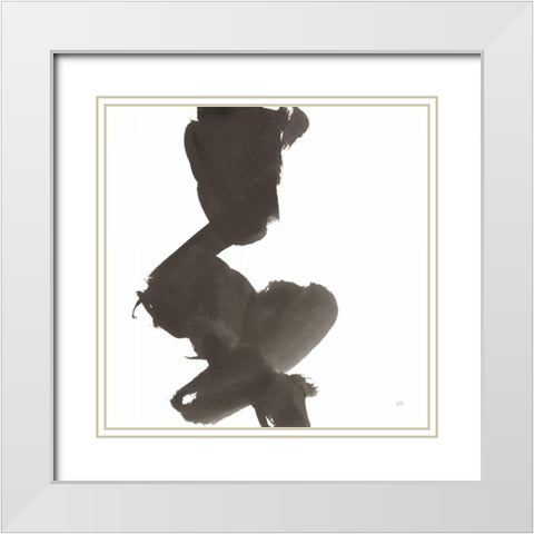 Swash II White Modern Wood Framed Art Print with Double Matting by Paschke, Chris