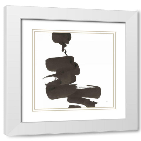 Swash IV White Modern Wood Framed Art Print with Double Matting by Paschke, Chris