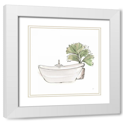Neutral Tub I White Modern Wood Framed Art Print with Double Matting by Paschke, Chris