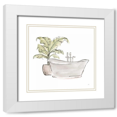 Neutral Tub III White Modern Wood Framed Art Print with Double Matting by Paschke, Chris