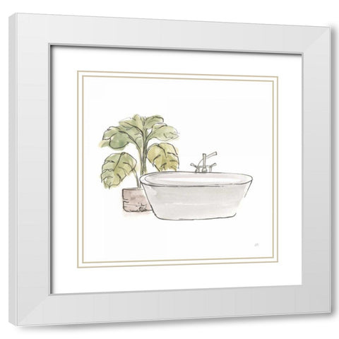 Neutral Tub IV White Modern Wood Framed Art Print with Double Matting by Paschke, Chris