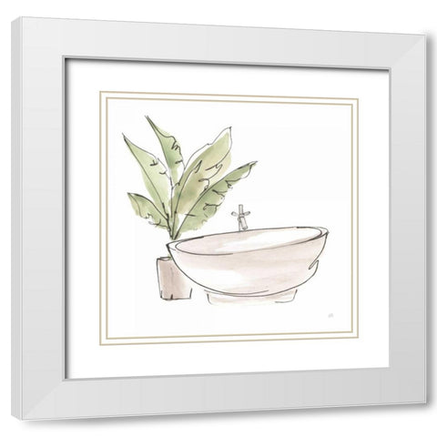 Neutral Tub V White Modern Wood Framed Art Print with Double Matting by Paschke, Chris