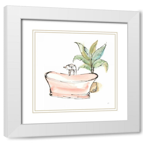 Tub I White Modern Wood Framed Art Print with Double Matting by Paschke, Chris