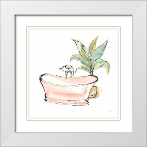 Tub I White Modern Wood Framed Art Print with Double Matting by Paschke, Chris