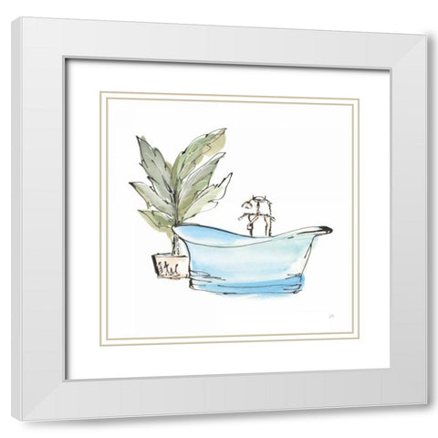 Tub II White Modern Wood Framed Art Print with Double Matting by Paschke, Chris