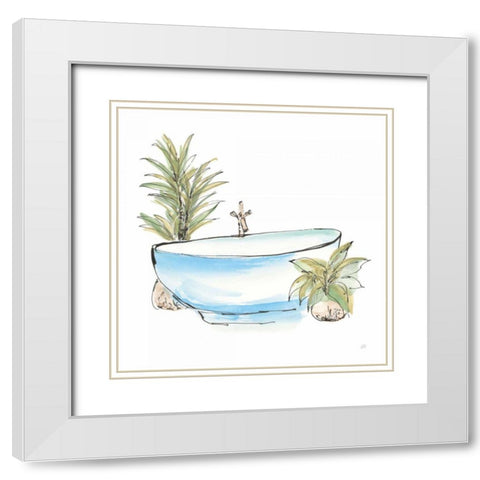 Tub IV White Modern Wood Framed Art Print with Double Matting by Paschke, Chris