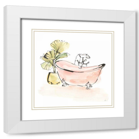 Tub VI White Modern Wood Framed Art Print with Double Matting by Paschke, Chris
