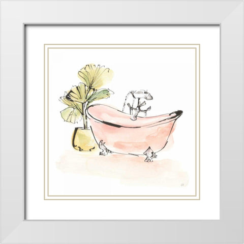 Tub VI White Modern Wood Framed Art Print with Double Matting by Paschke, Chris