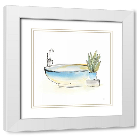 Tub VII White Modern Wood Framed Art Print with Double Matting by Paschke, Chris