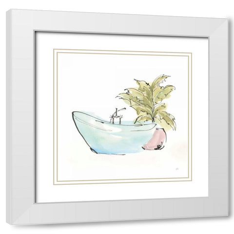 Tub VIII White Modern Wood Framed Art Print with Double Matting by Paschke, Chris