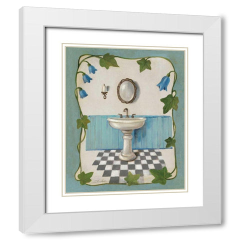 Bell Flower Bath II on Ivory White Modern Wood Framed Art Print with Double Matting by Vassileva, Silvia