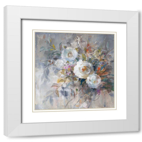 Autumn in Bloom White Modern Wood Framed Art Print with Double Matting by Nai, Danhui
