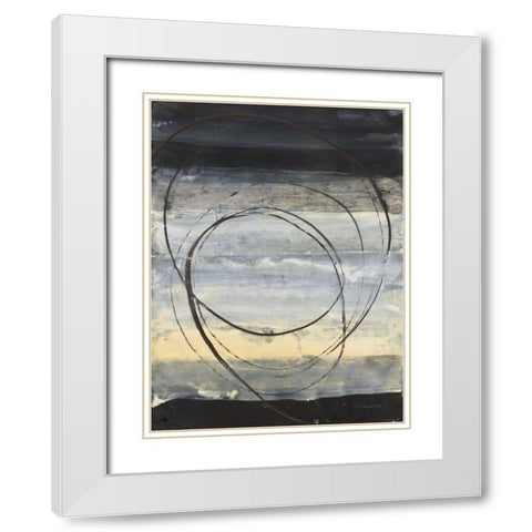 Horizon Balance III Light White Modern Wood Framed Art Print with Double Matting by Hristova, Albena