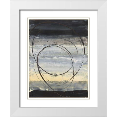 Horizon Balance III Light White Modern Wood Framed Art Print with Double Matting by Hristova, Albena