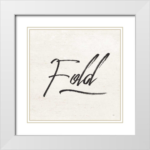 Laundry Script III White Modern Wood Framed Art Print with Double Matting by Aiken, Jess