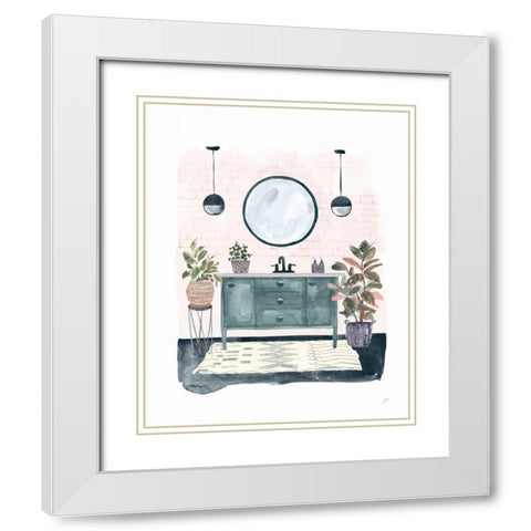 Lulus Powder Room White Modern Wood Framed Art Print with Double Matting by Panganiban, Karyn