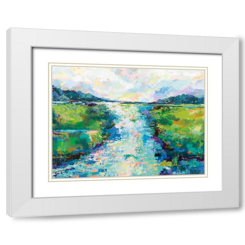 Staccato White Modern Wood Framed Art Print with Double Matting by Vertentes, Jeanette