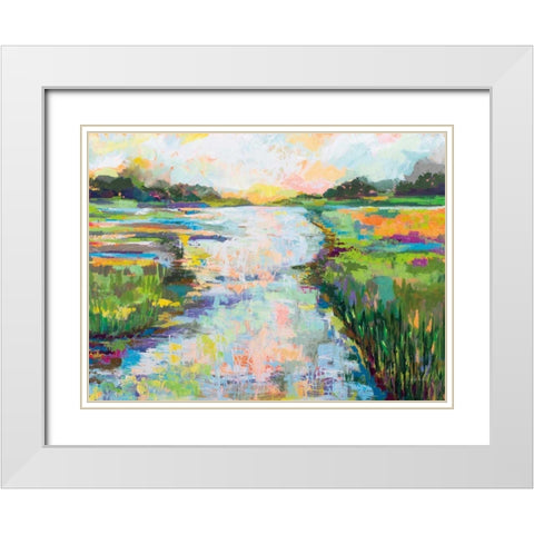 Dancing Light White Modern Wood Framed Art Print with Double Matting by Vertentes, Jeanette