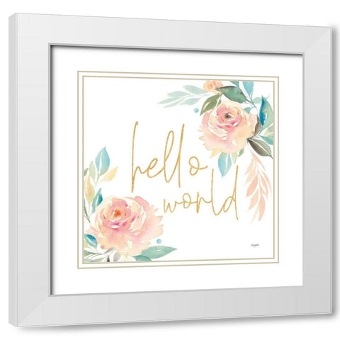 Watercolor Blossom IV White Modern Wood Framed Art Print with Double Matting by Rice, Kristy