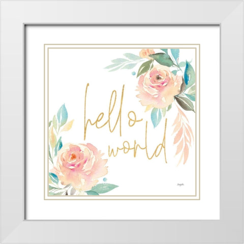 Watercolor Blossom IV White Modern Wood Framed Art Print with Double Matting by Rice, Kristy