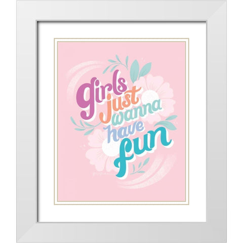Girls I Pink White Modern Wood Framed Art Print with Double Matting by Graham, Gia