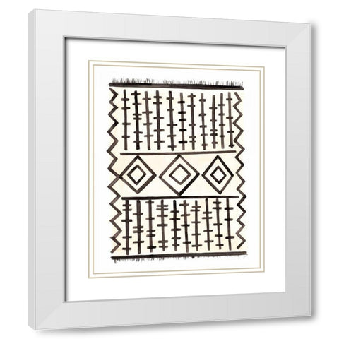 Berber Rug III White Modern Wood Framed Art Print with Double Matting by Panganiban, Karyn
