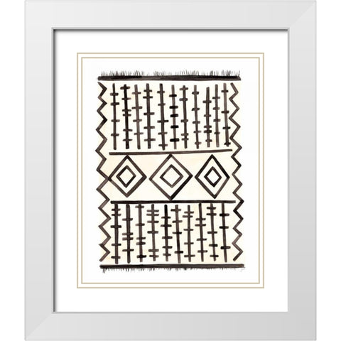 Berber Rug III White Modern Wood Framed Art Print with Double Matting by Panganiban, Karyn