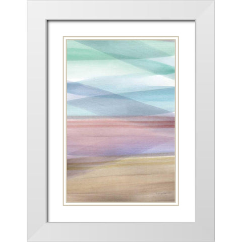 Soft Summer I White Modern Wood Framed Art Print with Double Matting by Charro, Mercedes Lopez