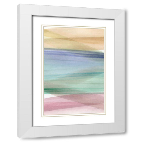 Soft Summer II White Modern Wood Framed Art Print with Double Matting by Charro, Mercedes Lopez